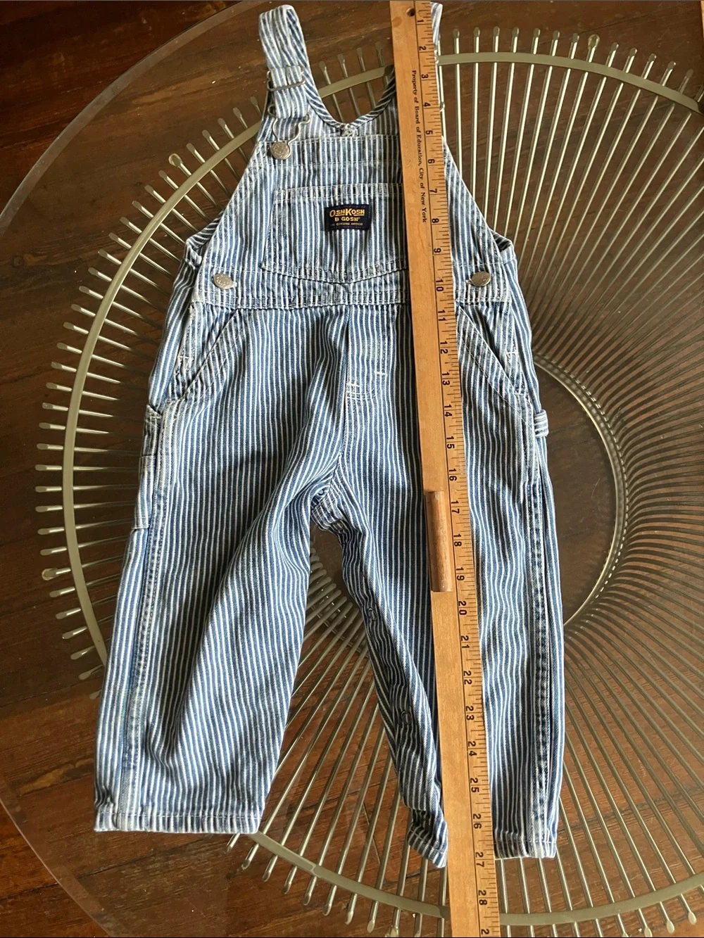 Vintage OshKosh B’gosh Vestbak hickory stripe overalls size 24 m